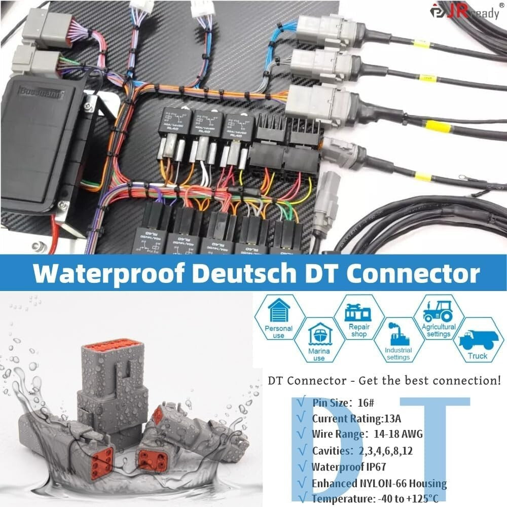 604PCS DT Deutsch Connector Kit - Versatile 2 to 12 Pin, AWG 14-18