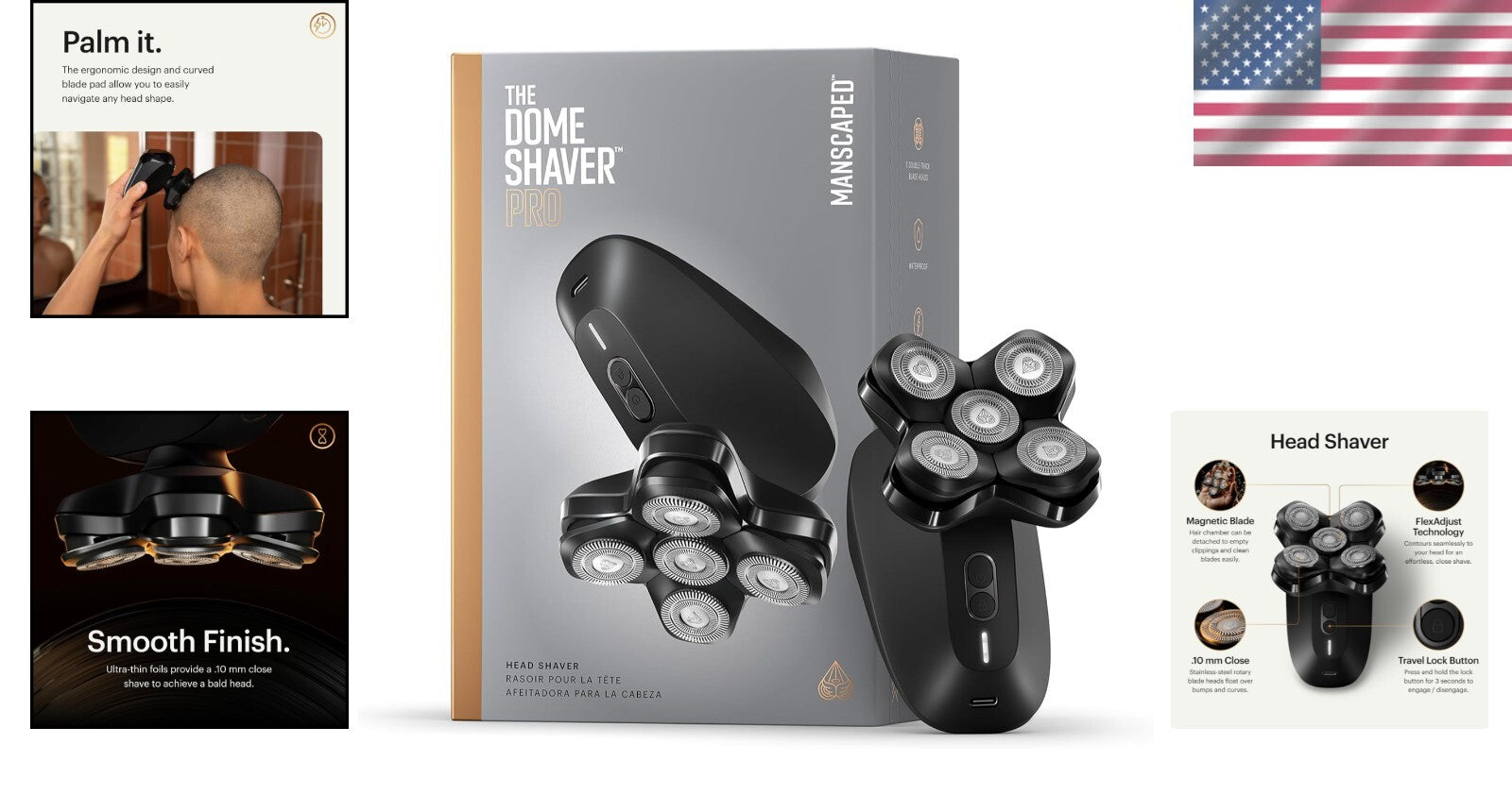 The Dome Shaver PRO: Five Blade Head Shaver for Effortless Bald Grooming