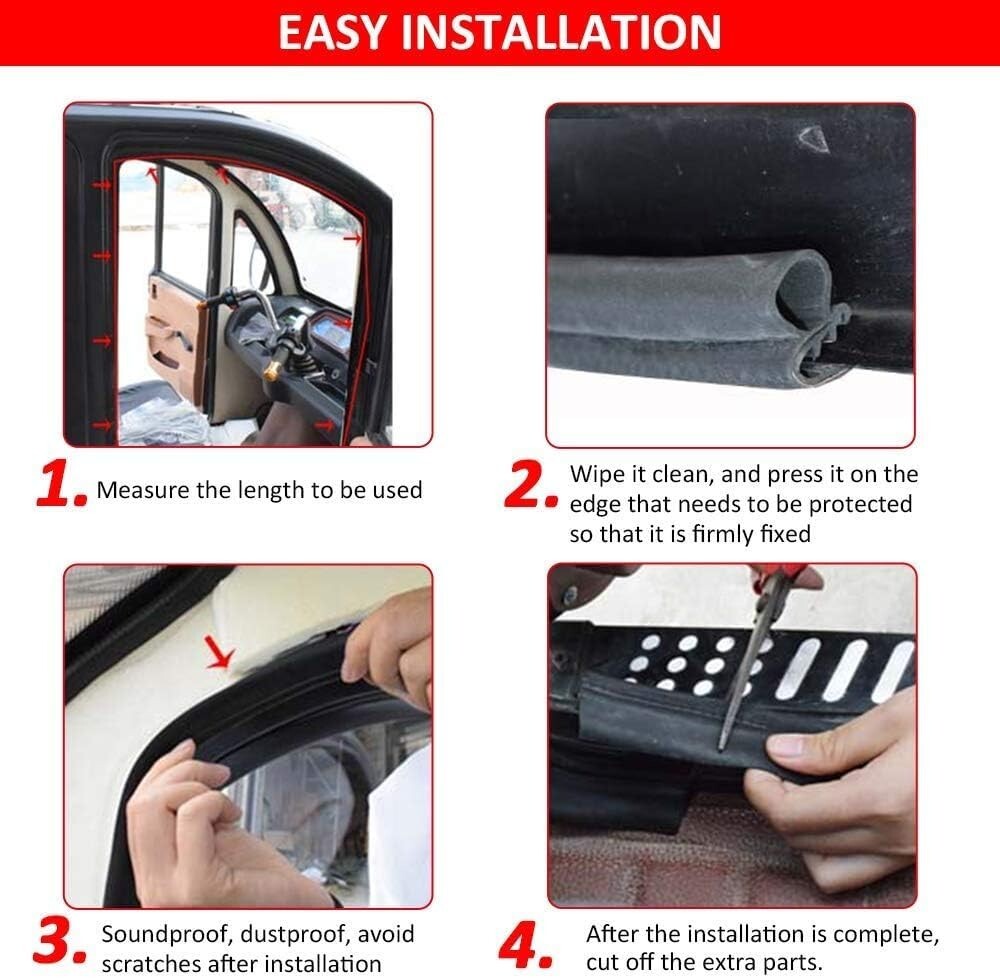 Durable 50Ft Rubber Seal Strip for Cars, RVs, and Boats - Easy Installation