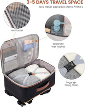 Load image into Gallery viewer, Portable Travel Backpack for Women: TSA Approved 40L Carry-On with Packing Cubes