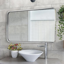Load image into Gallery viewer, Sleek 40x24 Chrome Framed Bathroom Mirror - Easy Installation and Modern Design