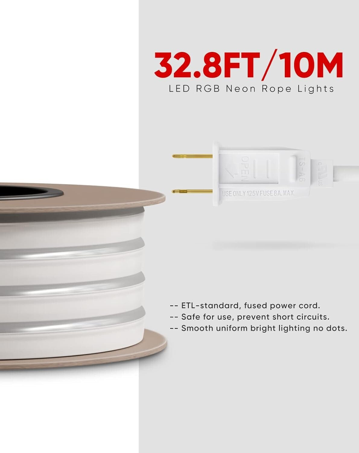 Bright RGB LED Neon Rope Light 32.8FT - Remote Controlled & Waterproof