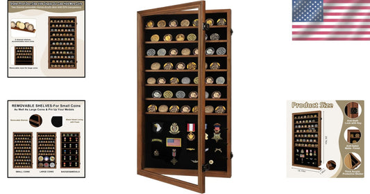 Removable Shelf Coin Display Case - Protects, Organizes & Showcases Collectibles