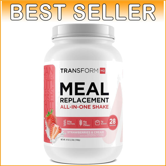 Non-GMO Strawberry & Cream Meal Replacement Shake - 28 Servings, Gluten Free