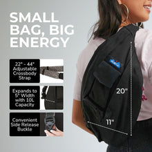 Load image into Gallery viewer, Versatile Black Sling Pack with Adjustable Rope Strap - Iconic Outdoor Style