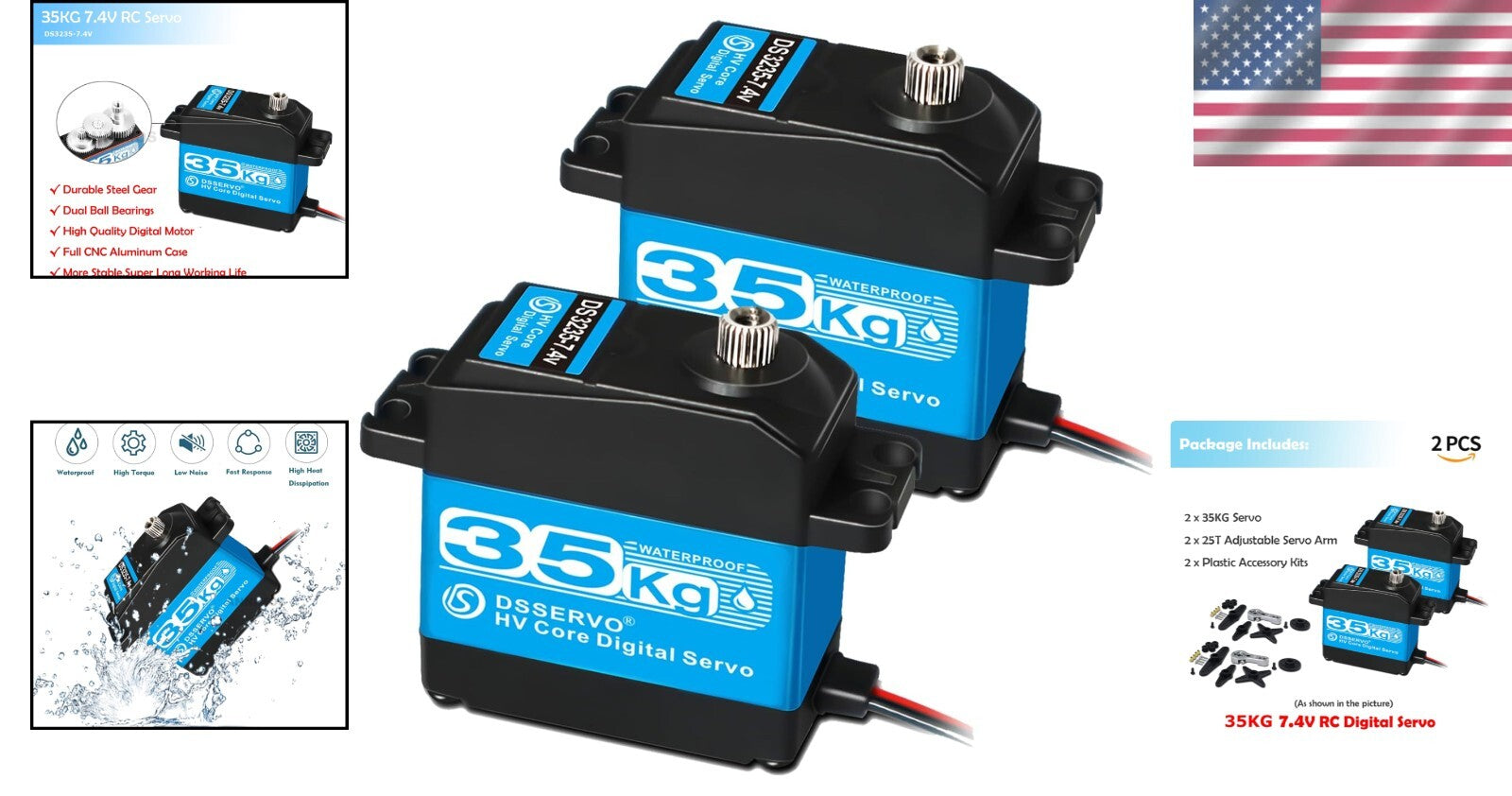 Efficient 35KG RC Servo Pack - High Torque and Speed for Serious Enthusiasts
