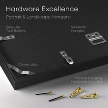 Load image into Gallery viewer, Modern Black 20x28 Picture Frame Set with Sawtooth Hangers for Wall Display