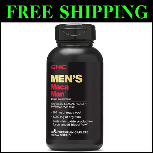 Maca Man 60 Caplets - Enhance Blood Flow & Cognition with Ginkgo Biloba Infusion