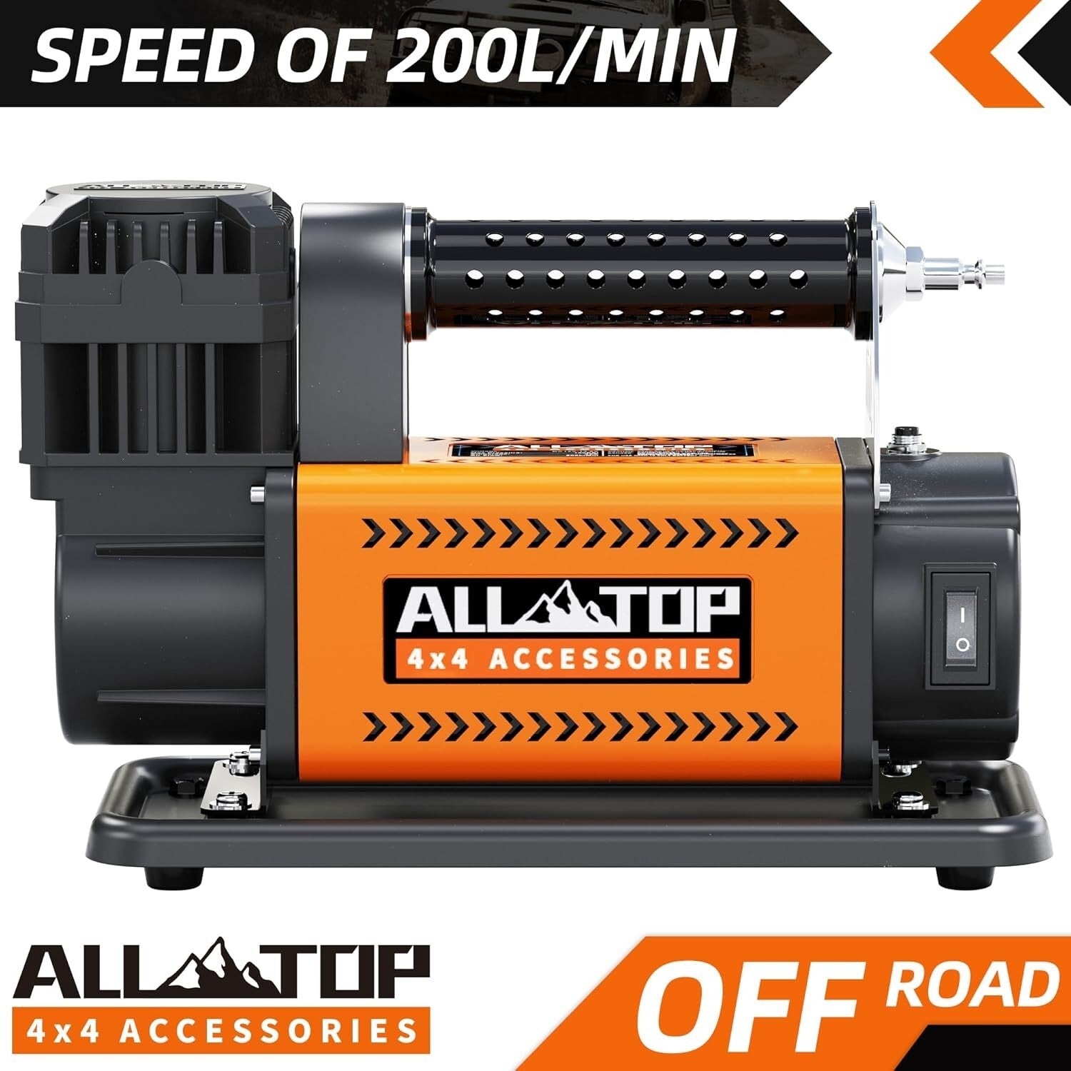 Quick Inflate 12V Air Pump with Safety Features for Trucks & RVs - 78 Db Noise