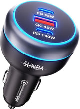 Load image into Gallery viewer, Super Fast Car Charger: 230W USB-C with QC 3.0 &amp; Dual Ports for Fast Charging