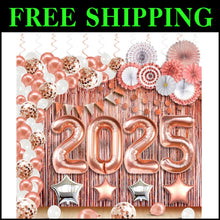 Load image into Gallery viewer, Giant 40-Inch 2025 Balloons with Fringe Backdrop for Ultimate Grad Celebration