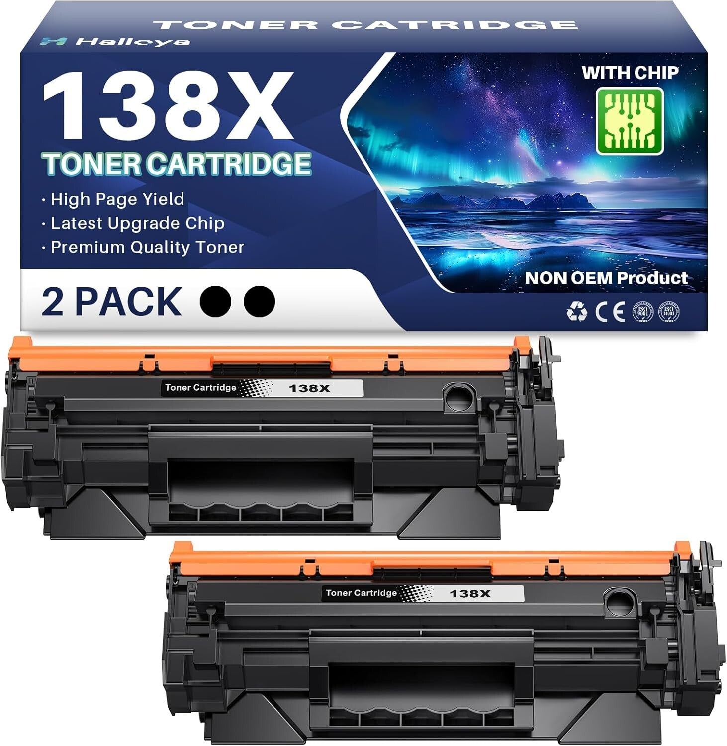 Easy Install 138X Black Toner Cartridge 2-Pack for Vibrant Professional Prints