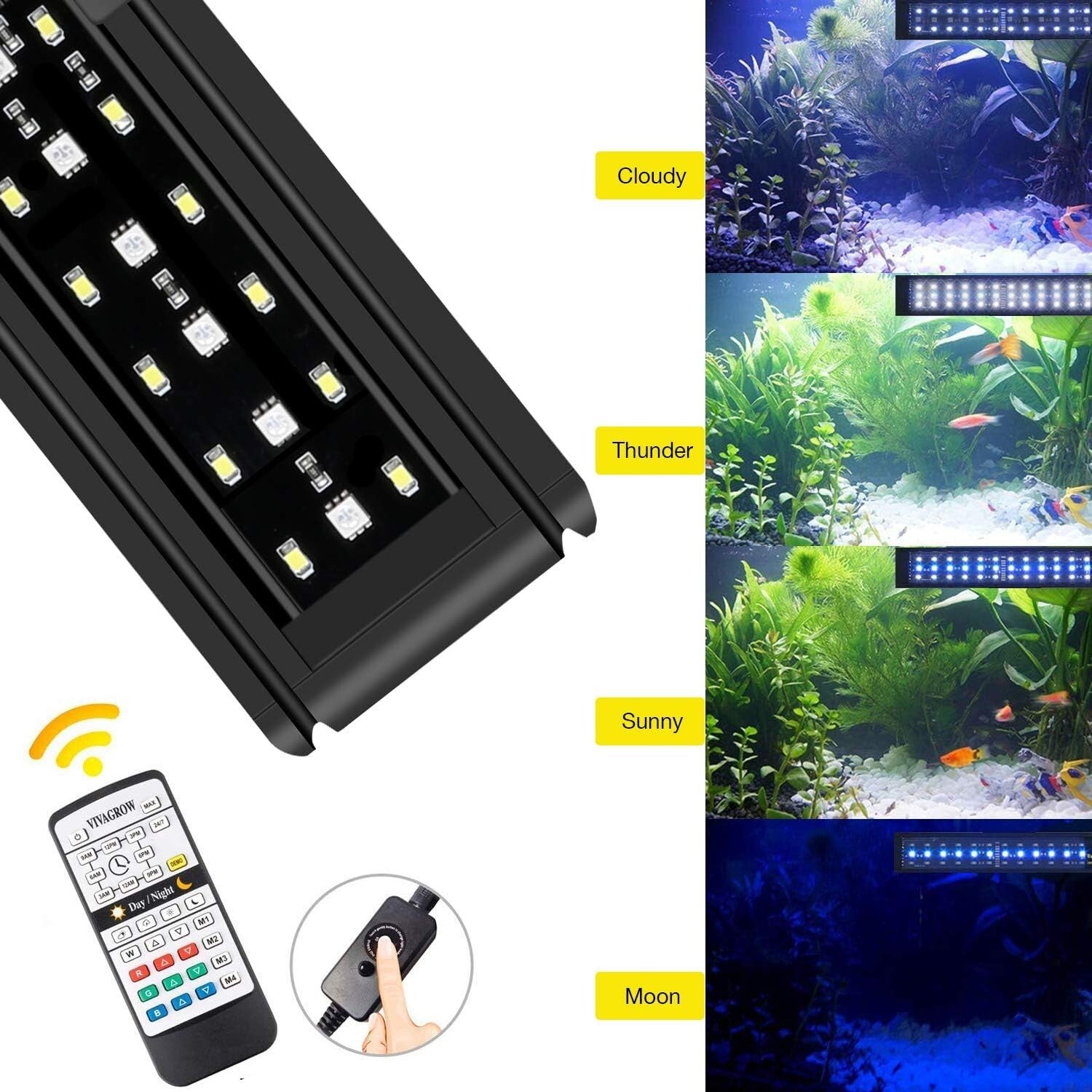 Remote-Controlled 20.4-Inch Aquarium LED Light for Vibrant Fish and Coral Growth