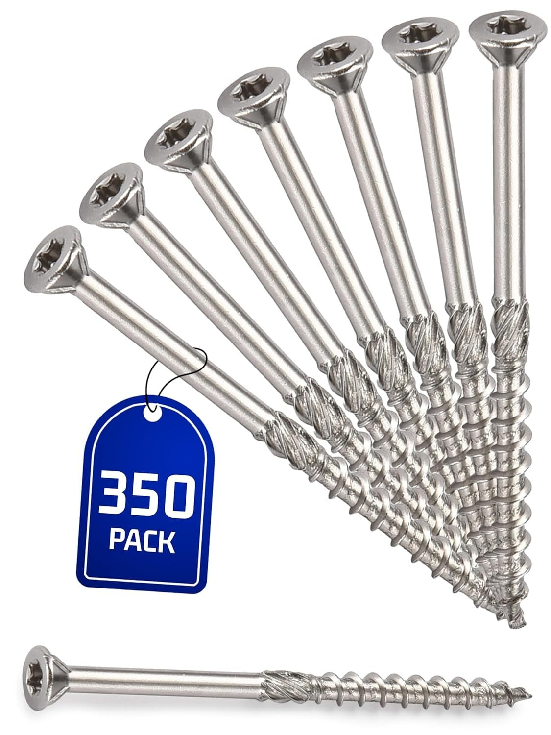 Bulk 350-Pack of 2.5-Inch Stainless Steel Deck Screws - Easy Torx Installation