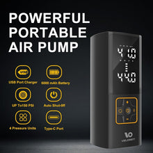 Load image into Gallery viewer, Compact Battery-Powered Tire Inflator with Smart Pressure Control &amp; LED Light