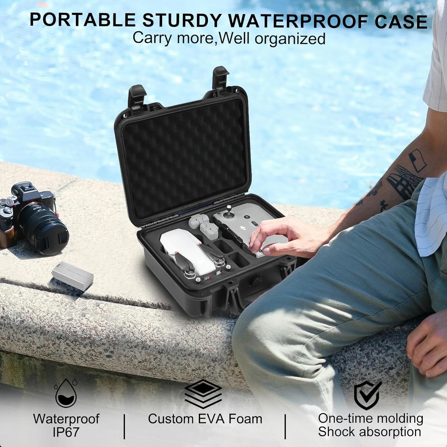 All-in-One Waterproof Case for DJI Mini Drone & Accessories - Travel Ready
