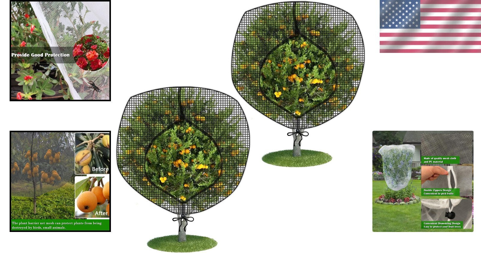 Durable Outdoor Garden Netting with Zipper - 10' x 13' for Plant Protection