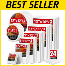 Load image into Gallery viewer, Diverse 24 Canvas Set with Round and Rectangle Shapes - Ideal for Creators