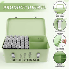 Load image into Gallery viewer, 60 Slot Metal Seed Storage Organizer with Safety Locks and Labels for Gardeners