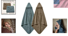 Load image into Gallery viewer, Super-Soft Organic Hooded Baby Towels 2-Pack - Perfect for Newborns &amp; Toddlers