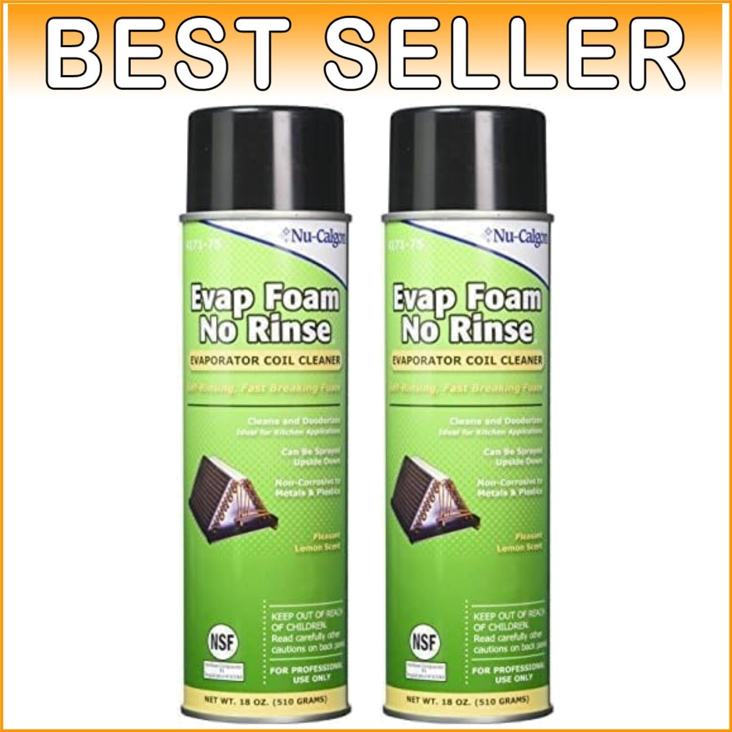 Fast-Breaking Foam Coil Cleaner - 36 oz NSF Registered Lemon Scent Pack of 2