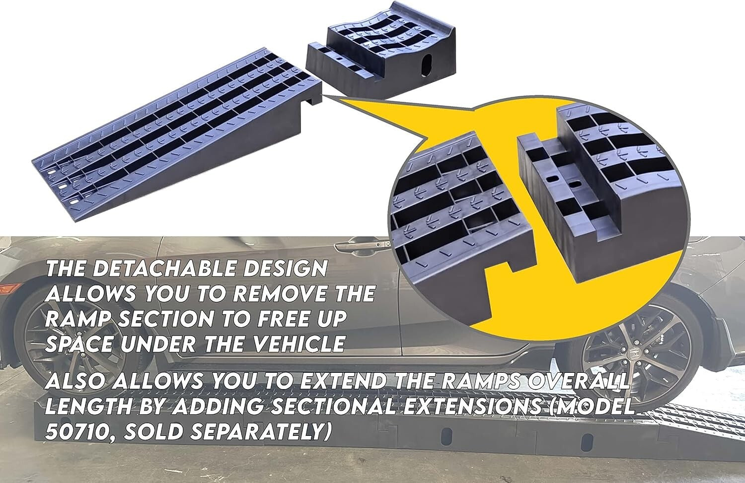 Portable Car Ramps with 6,500 lbs Capacity - Extendable Design for Accessibility