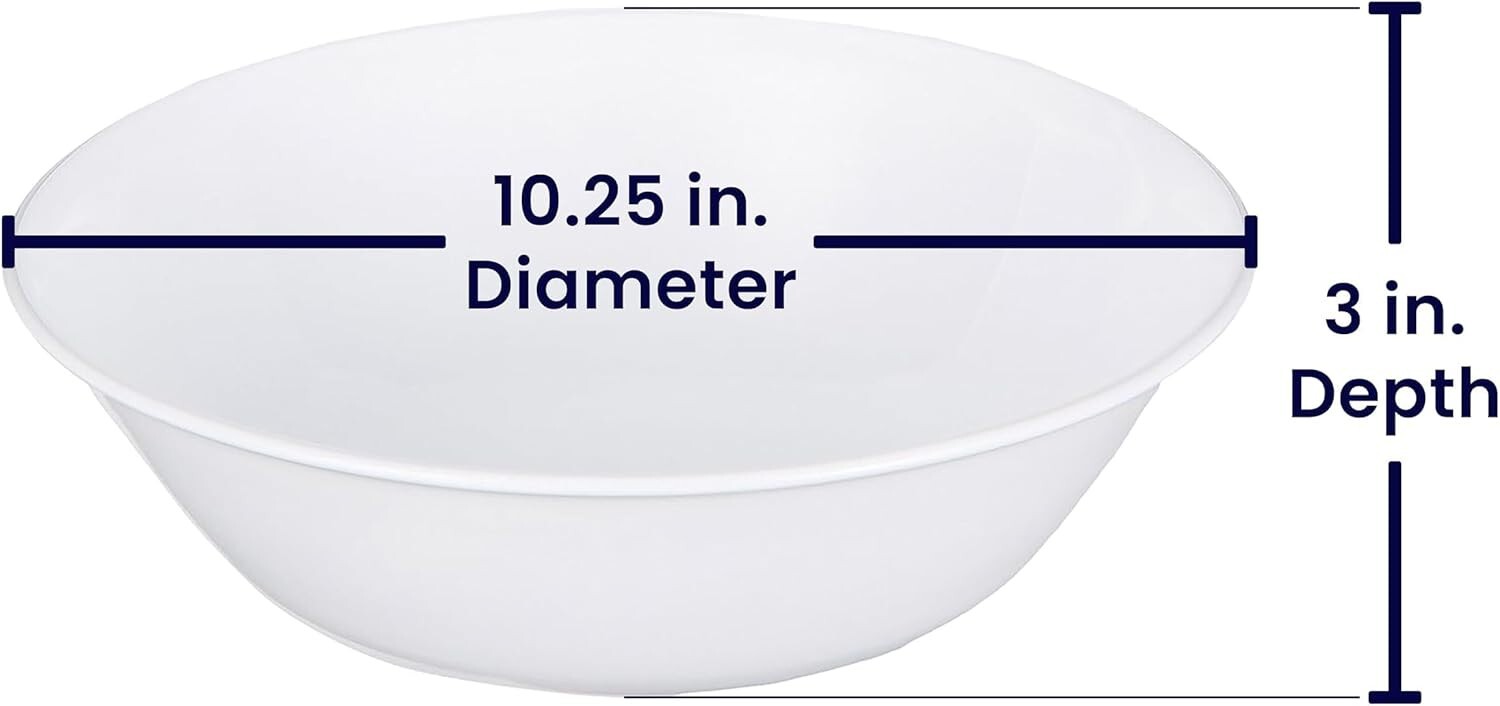 Classic Winter Frost White Serving Bowl - Chip-Resistant & Stackable Design