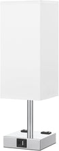 Load image into Gallery viewer, 3-Way Dimmable Touch Bedside Lamp with USB Charging - Compact &amp; Modern Design