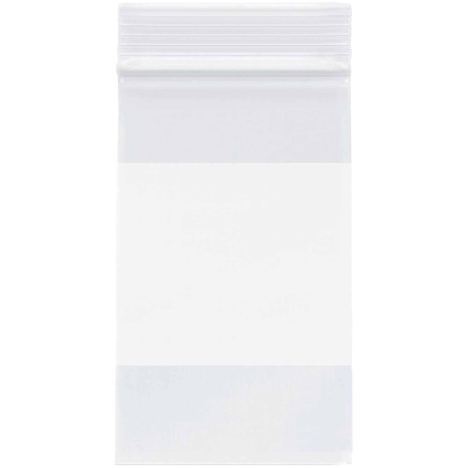 2 Mil Clear Plastic Zipper Bags with White-Block for Easy Labeling - 1,000 Pack