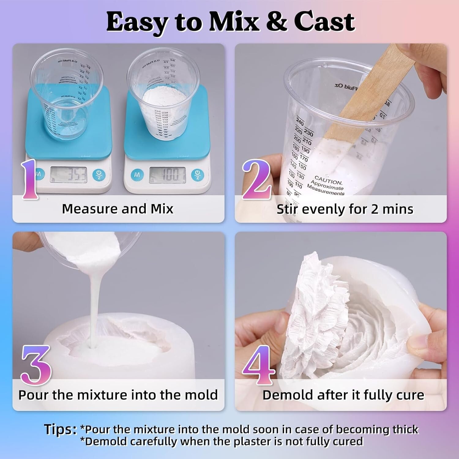 Fast-Curing 3000g Casting Resin Kit for Beginners, Easy Mixing & Demolding