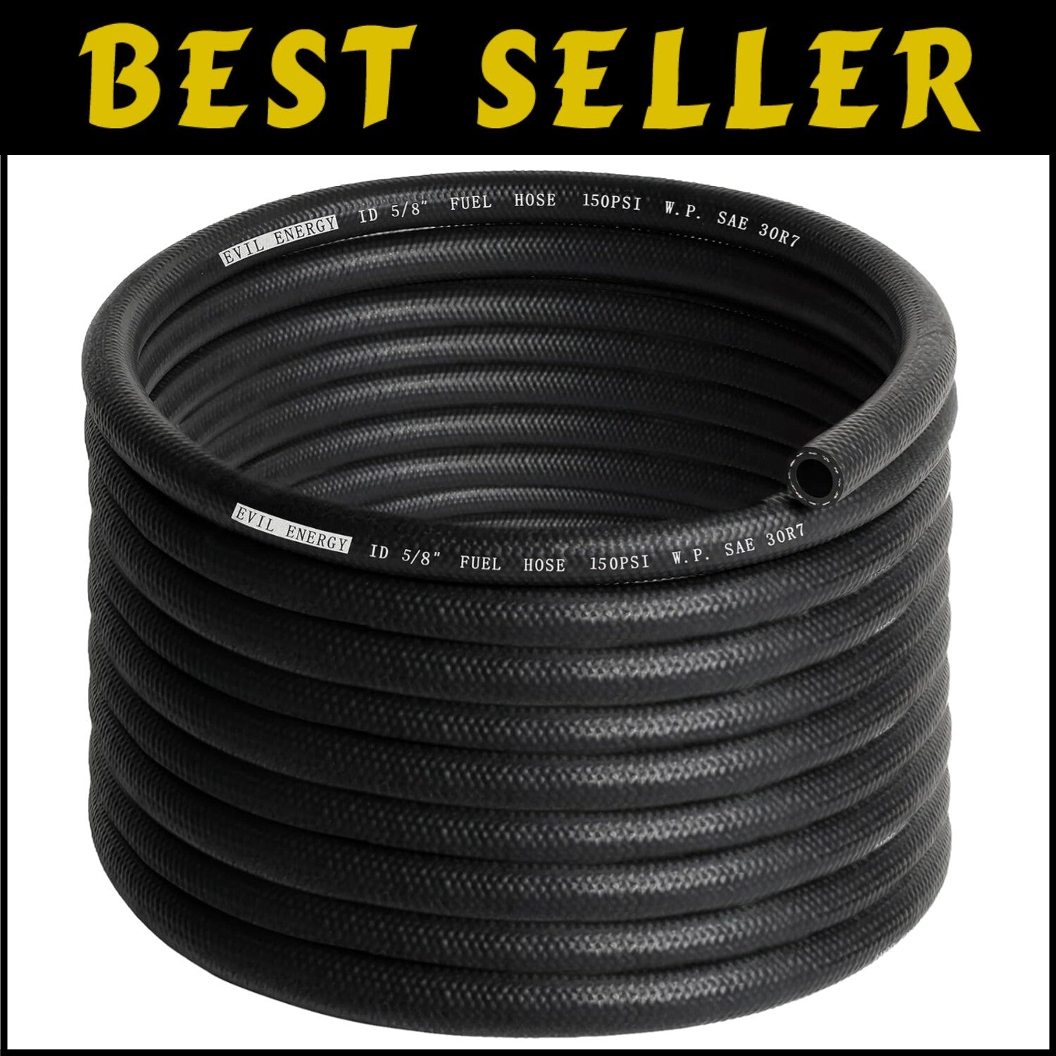 Premium 25FT NBR Fuel Hose - 150 PSI Push Lock for Diesel and Gas Applications