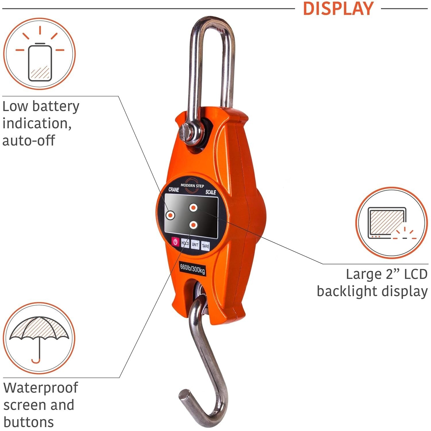 Reliable 660LB Digital Hanging Scale - Perfect for Farm, Luggage & Outdoor Use