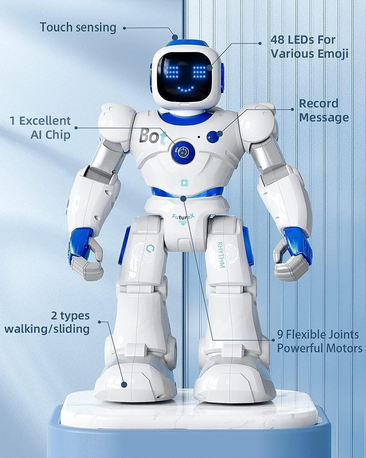 Rechargeable Voice-Controlled Robot for Kids - Perfect Gift for Ages 4-9