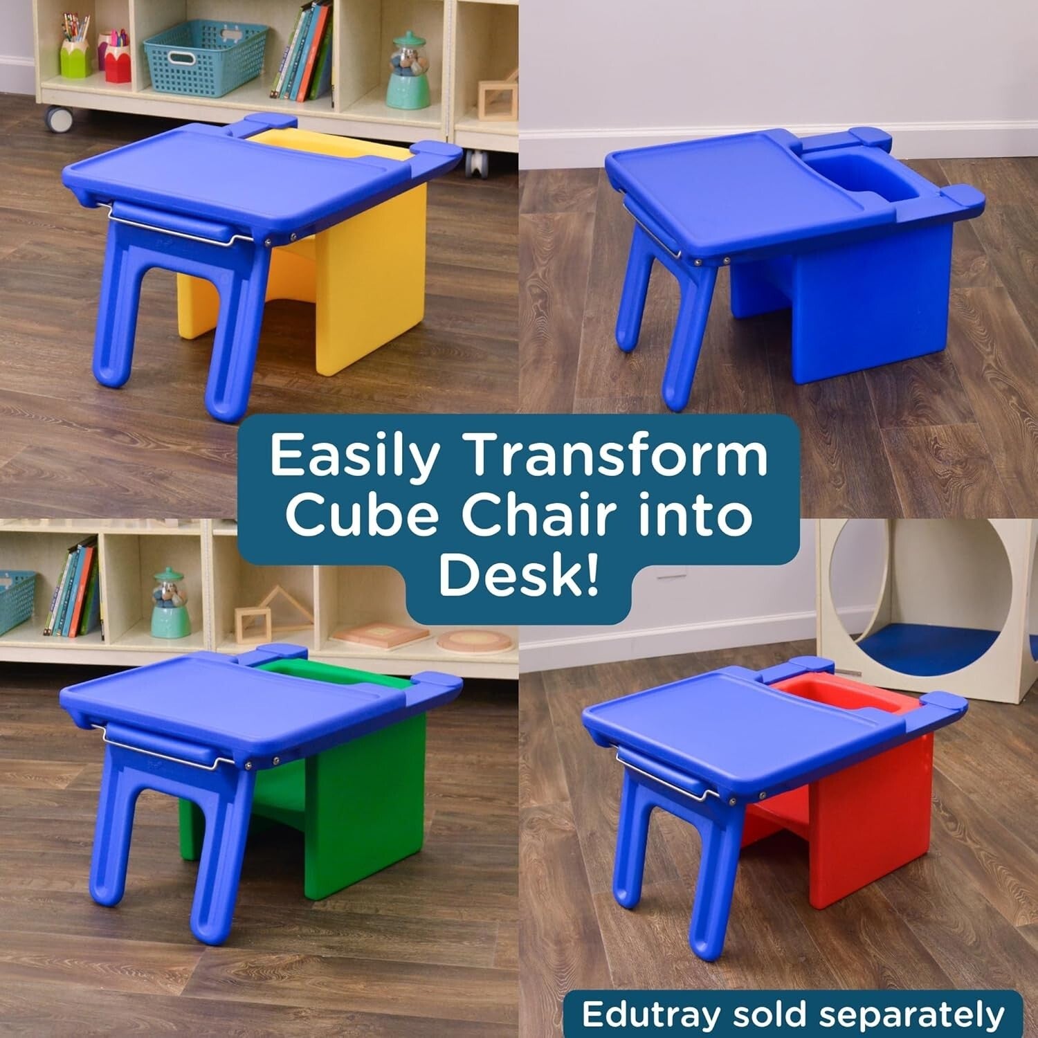 3-in-1 Cube Chairs Set for Kids - Fun, Durable & Ergonomic Classroom Seating