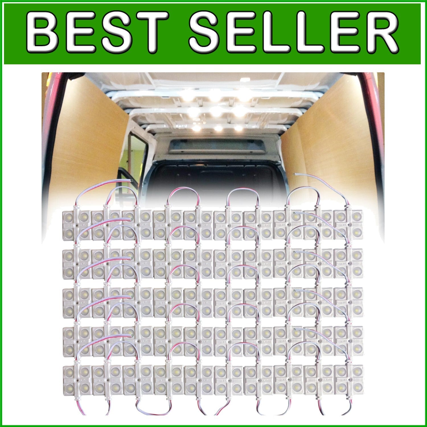 Energy-Saving 12V LED Interior Lights - 200 High Brightness Modules for Vehicles
