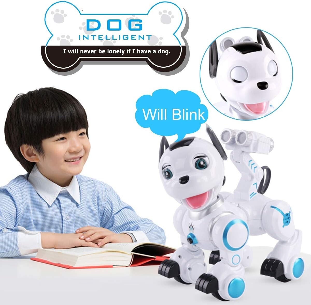 Interactive Remote Control Robotic Dog with Dance and Singing for Kids 6-10