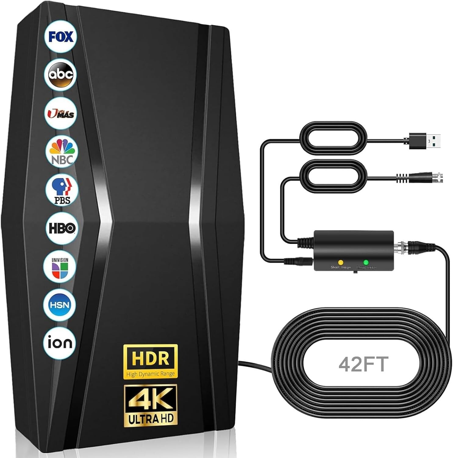 2200+ Miles Range Indoor Digital TV Antenna with Signal Booster & 1300 Channels
