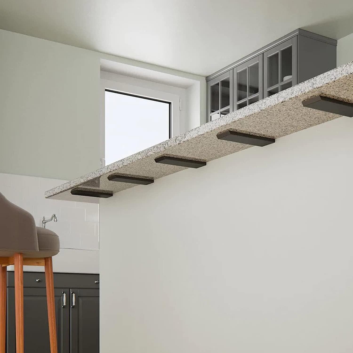 Concealed Heavy Duty Iron Countertop Support Brackets - 3 Pack for Safety