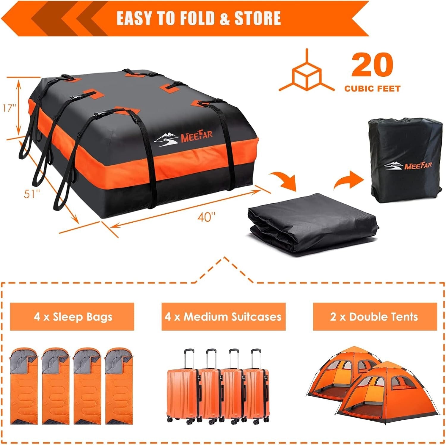 XBEEK Waterproof Cargo Bag: Heavy-Duty Storage for Family Travel Adventures