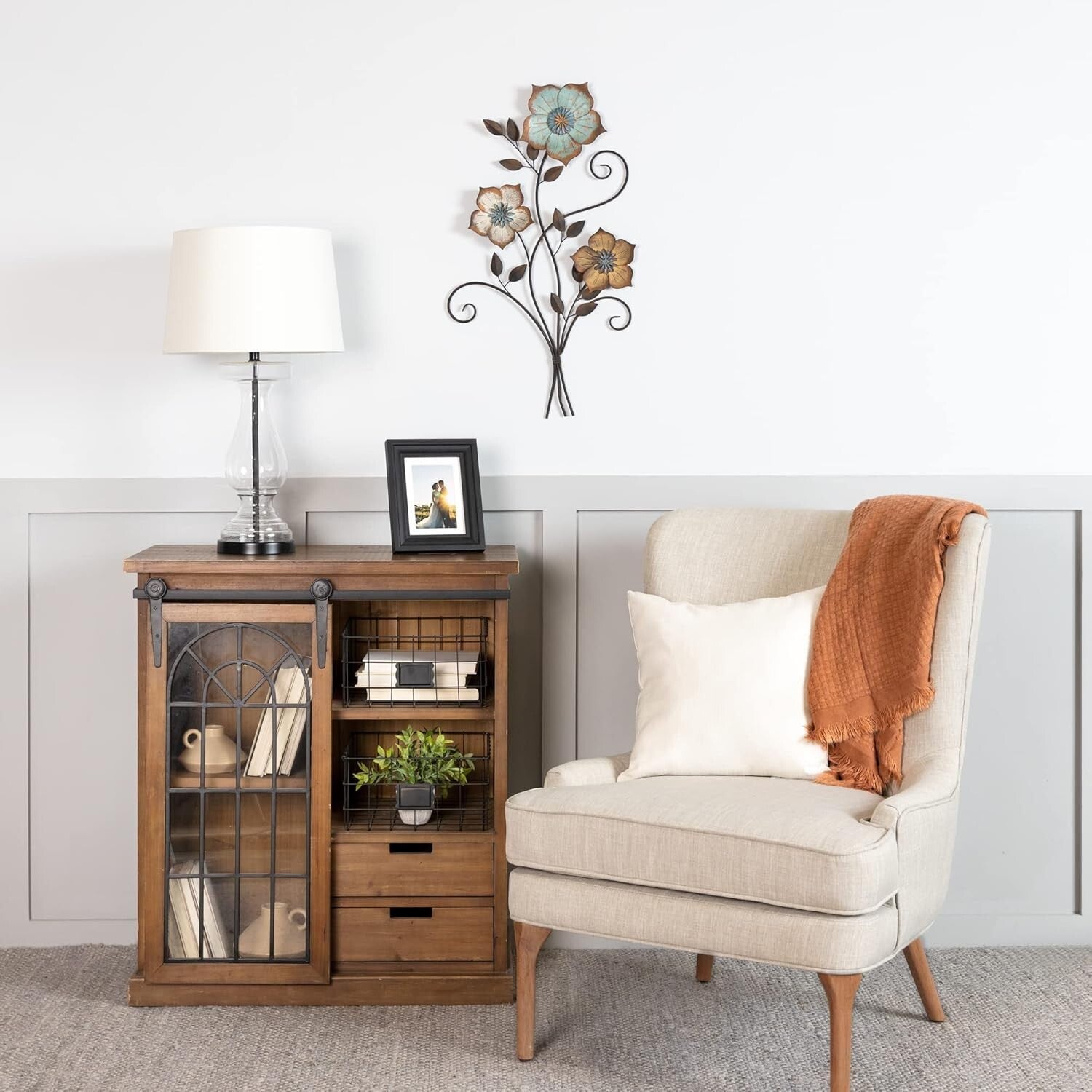 Lifelike 3D Flower Wall Decor in Bronze - 19.25 W for Artistic Home Flair