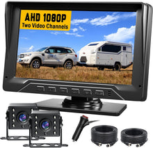 Load image into Gallery viewer, IP69 Waterproof 2-Channel Backup Camera with 7-Inch HD Display &amp; Wide Angle Lens