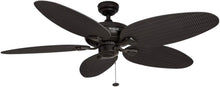 Load image into Gallery viewer, Energy Efficient 52-Inch Damp Rated Ceiling Fan with Hand-Carved Tropical Blades