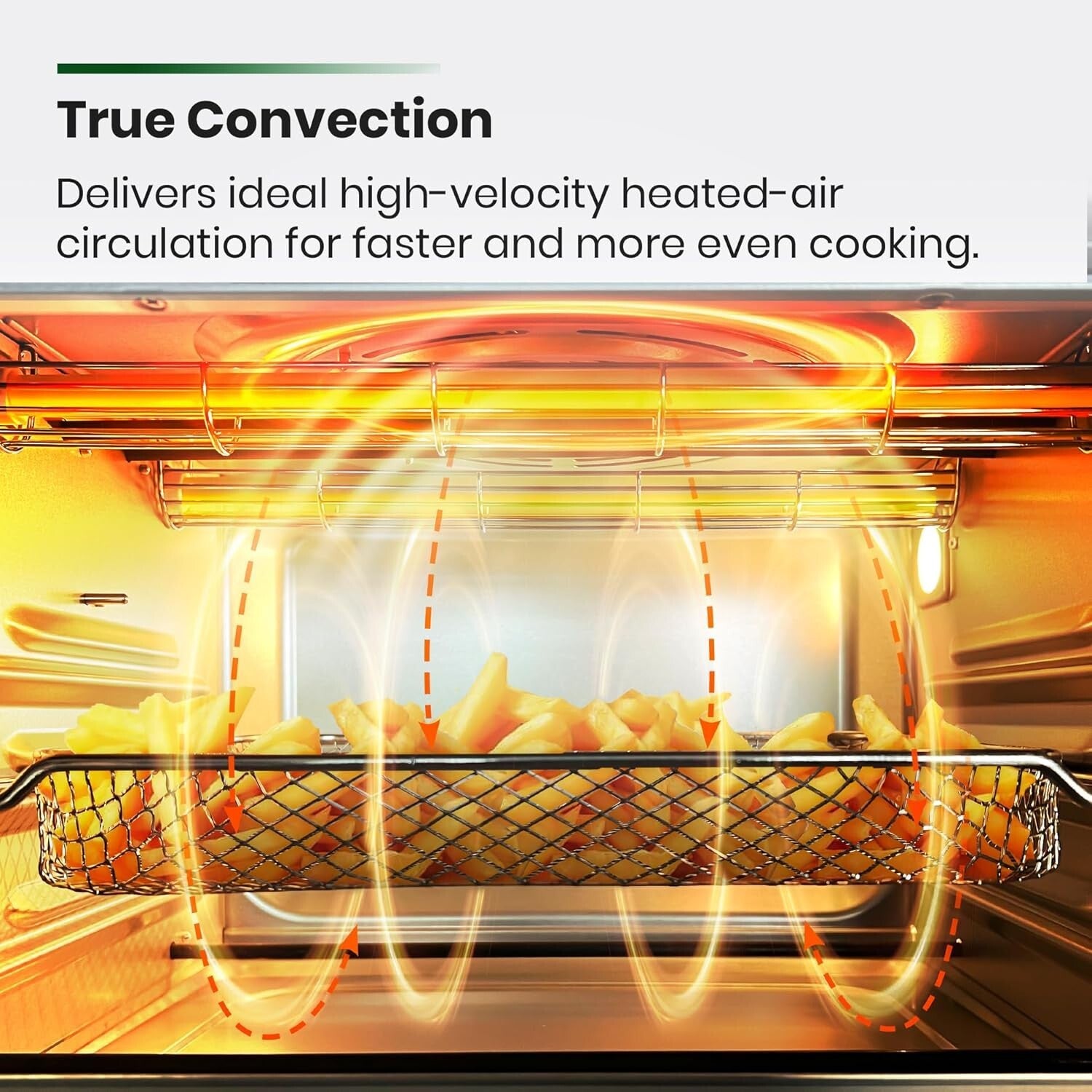 Extra Large 10-in-1 Infrared Air Fryer Toaster Oven with Brushed Steel Finish