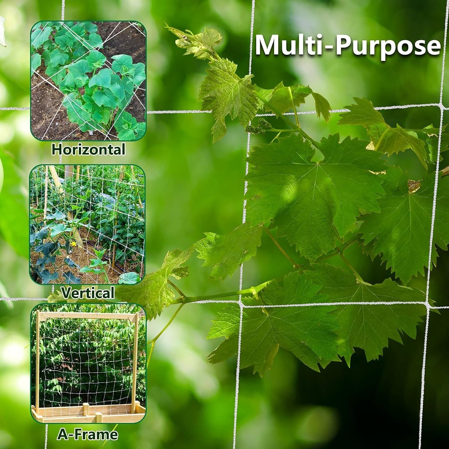 Environmentally Safe Nylon Trellis Netting - 5x350 ft for Gardens & Greenhouses