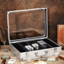 Load image into Gallery viewer, Lightweight Aluminum Coin Storage Box - Collectors' 100-Slab Holder in Silver