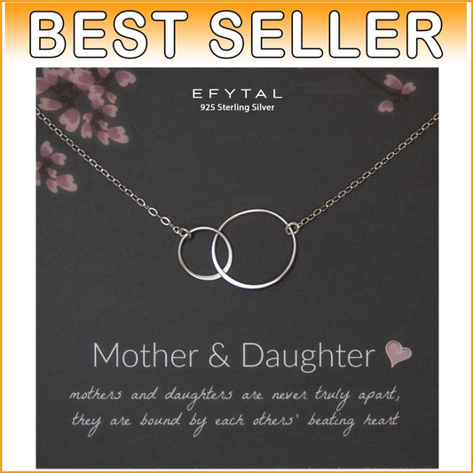 Elegant Infinity Circle Necklace - 19" Sterling Silver Mother & Daughter Gift