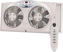 Load image into Gallery viewer, Light Grey Bionaire Window Fan with 3 Speeds and Remote Control - Cool Comfort