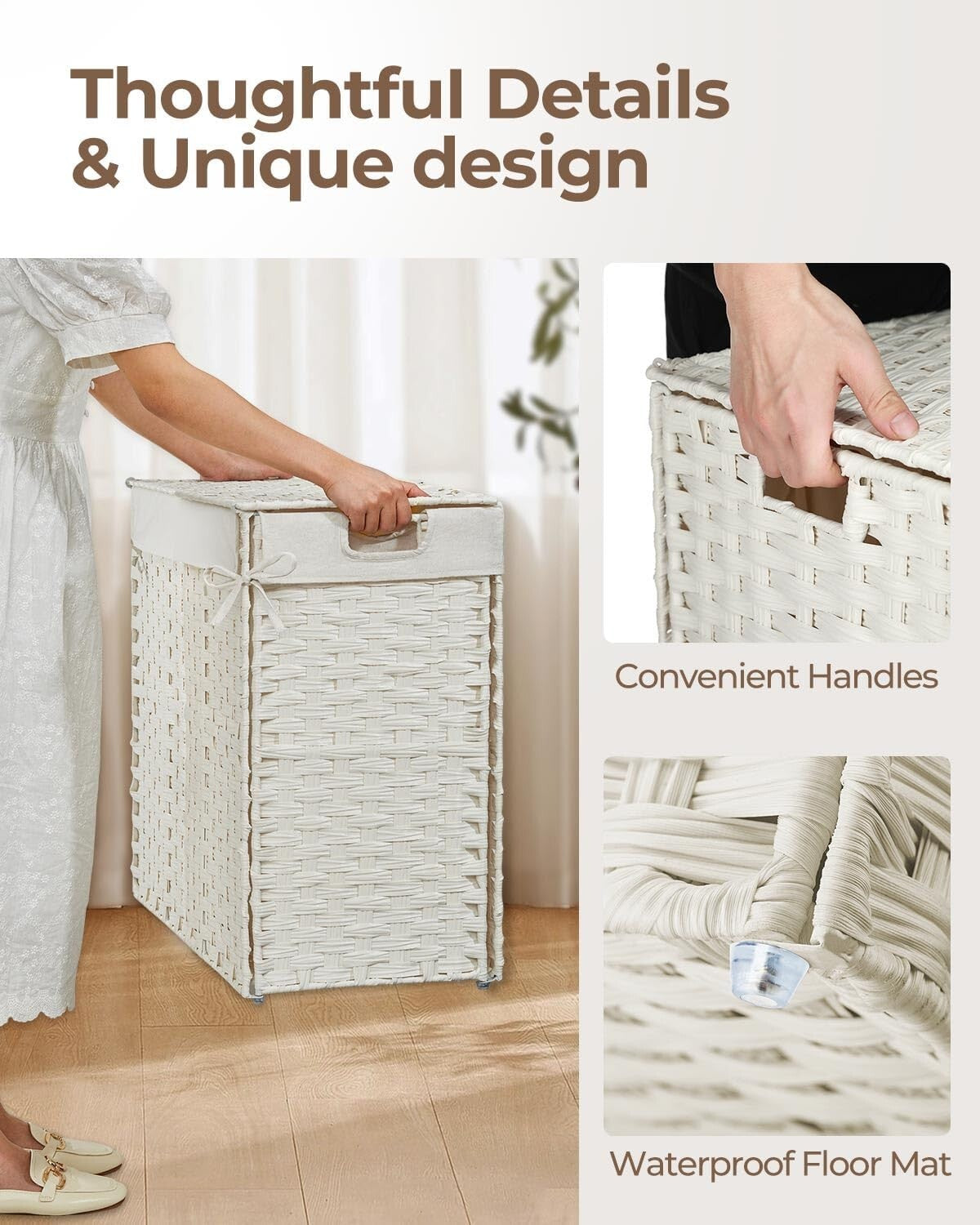 Durable Foldable Laundry Basket 110L with Lid - Stylish Organization Solution