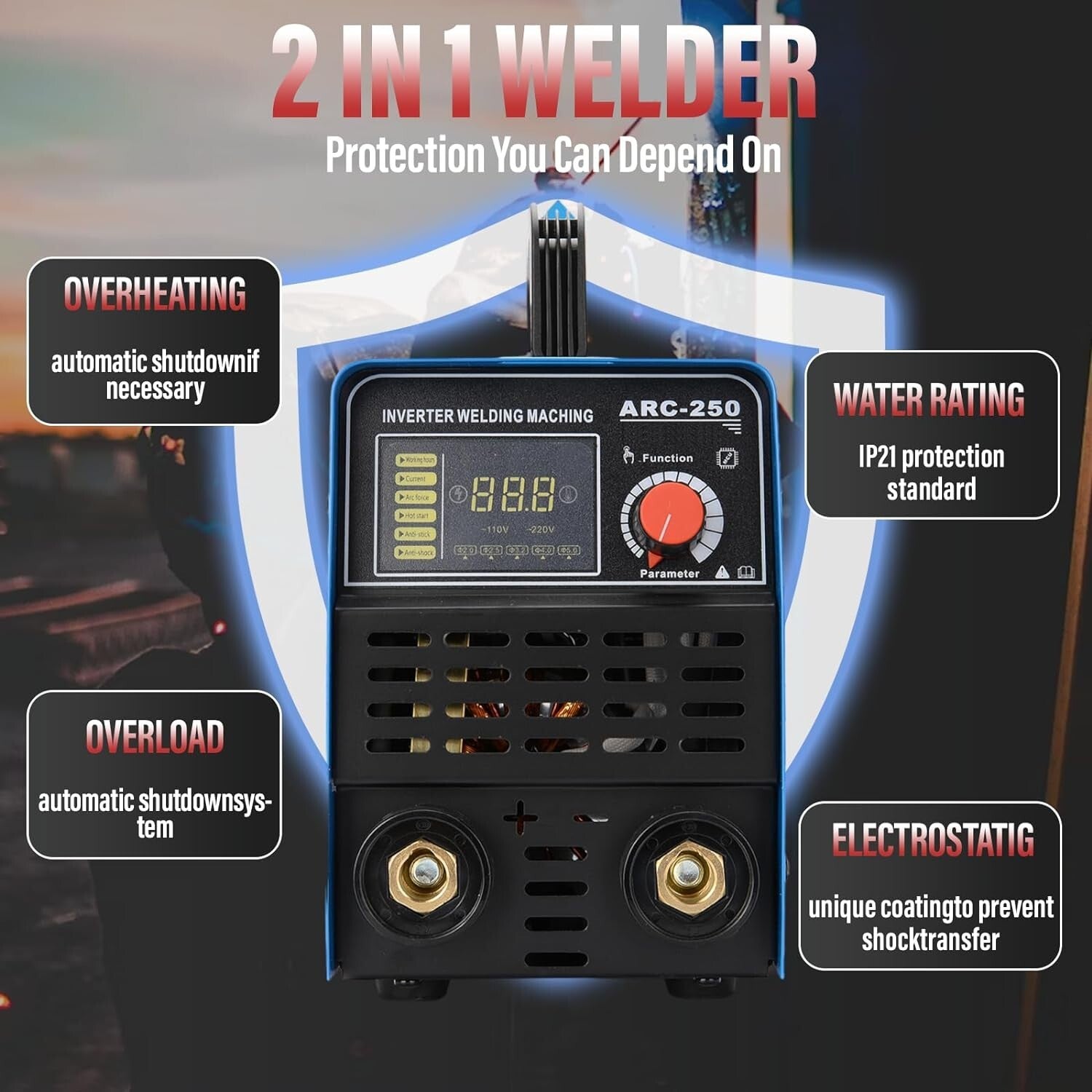 Energy-Efficient Stick Welder for Professionals - 250A, 110/220V Compatibility