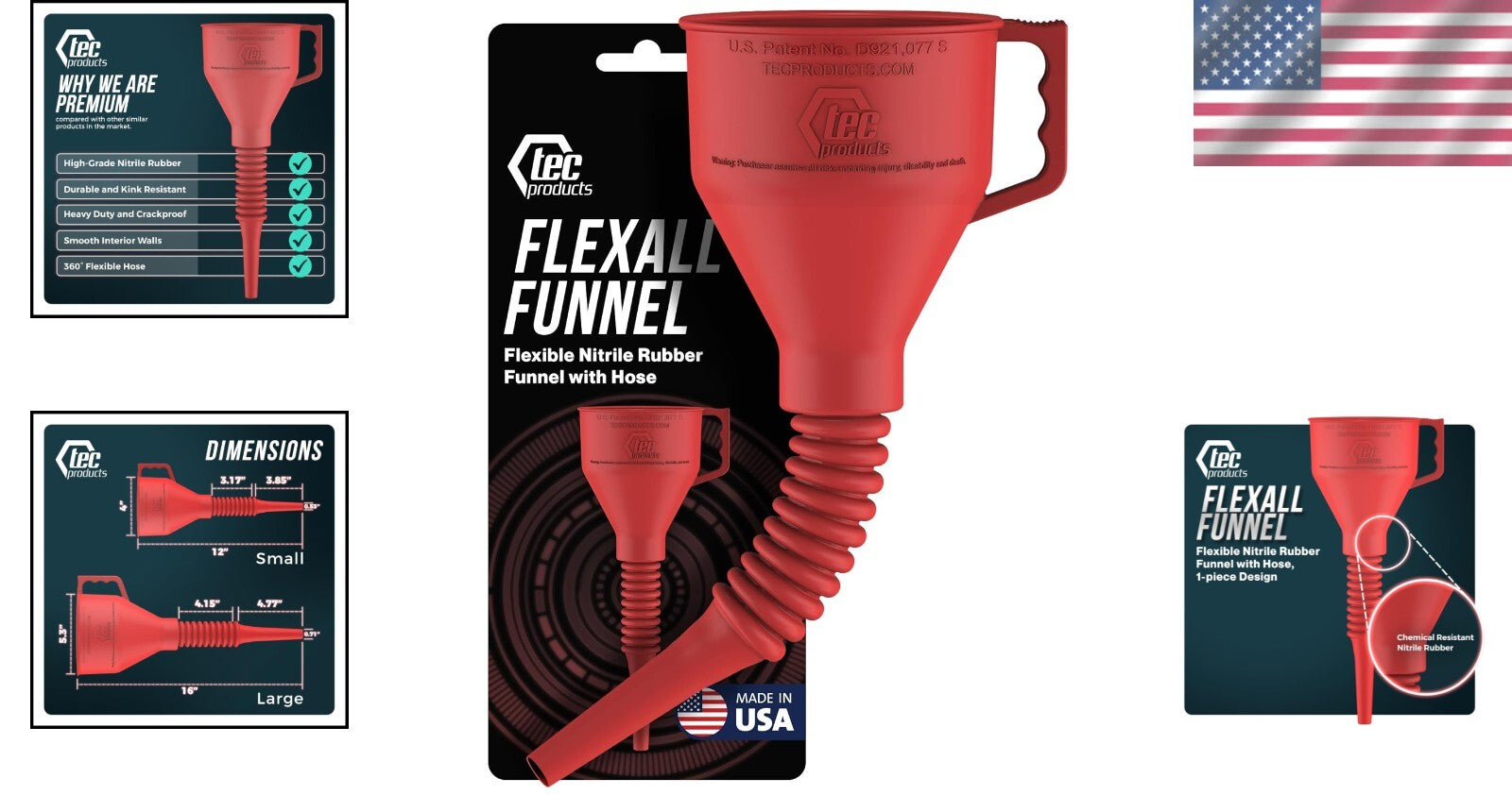 Versatile Long Funnel 16" - Ideal for Auto Oil, Transmission Fluid & More